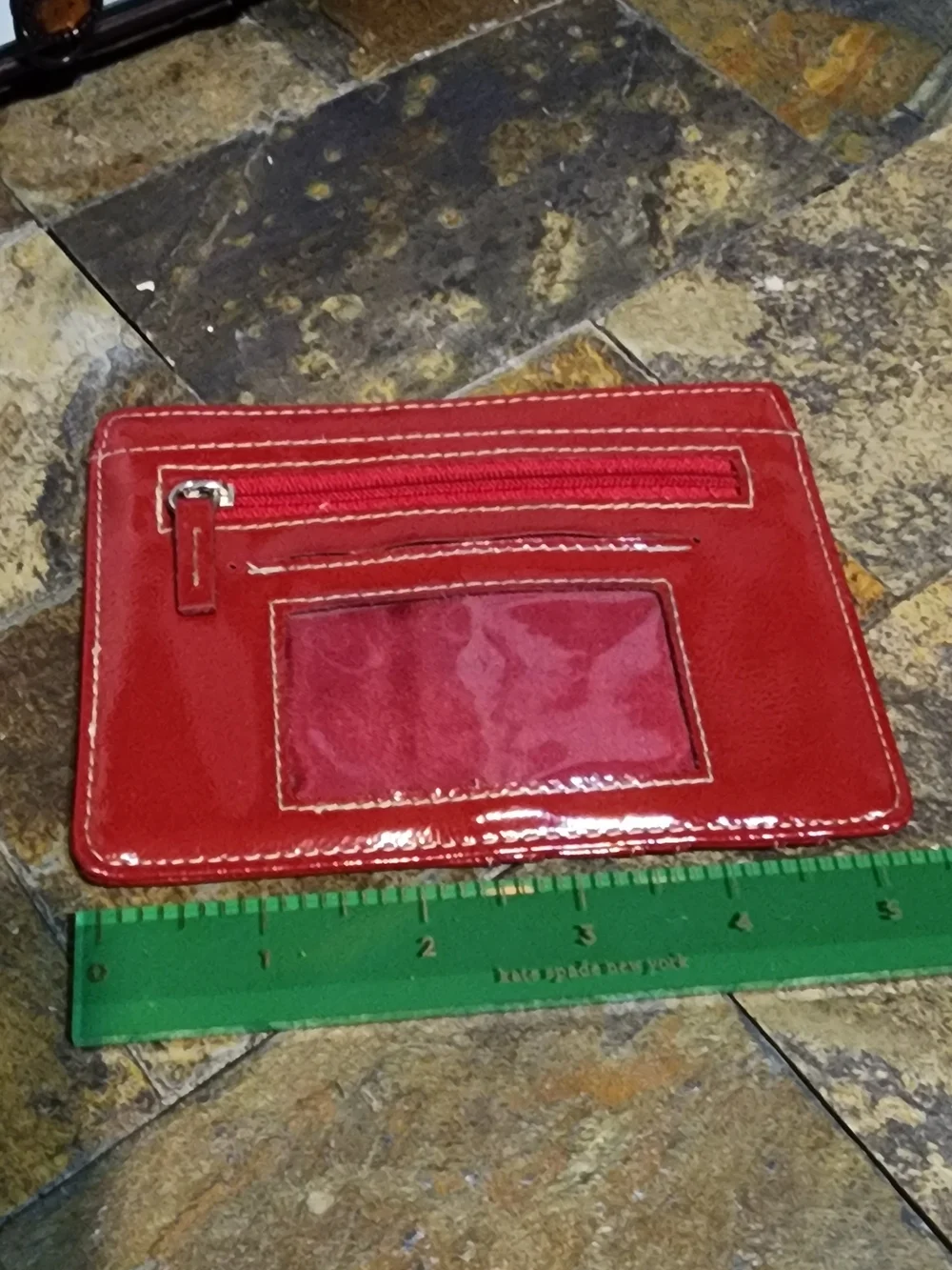 Red Patent Leather Card & ID Holder Wallet